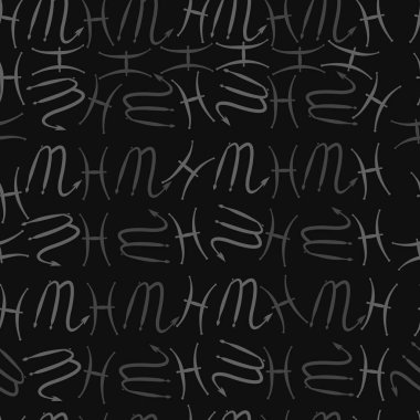 Zodiac Signs Dikişsiz desen. Vektör Illustration