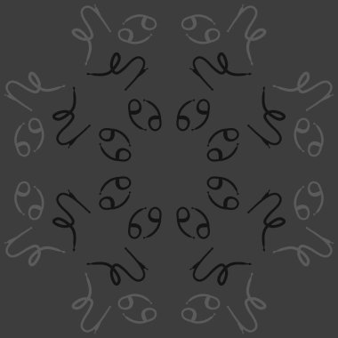 Zodiac Signs Dikişsiz desen. Vektör Illustration