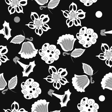 Yaratıcı çiçeklerle kesintisiz soyut desen