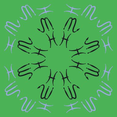 Zodiac Signs Dikişsiz desen. Vektör Illustration