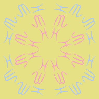 Akrep, oğlak burçlarının dikişsiz deseni. Vektör çizimi