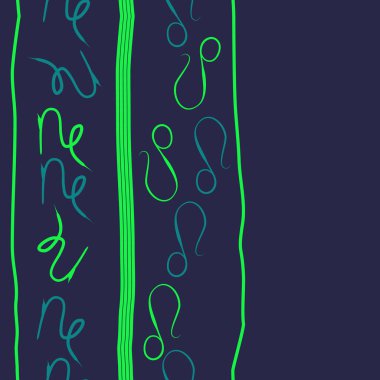 Zodyak işaretleri Dikişsiz desen - aslan, oğlak. Vektör çizimi