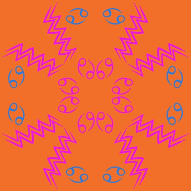 Burç işaretleri ile soyut desen, vektör illüstrasyon