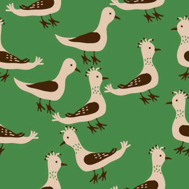 kuşlar, vektör çizim ile Seamless Modeli