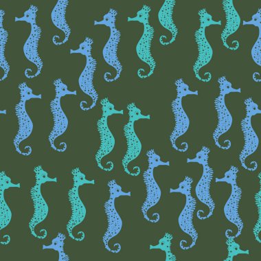 Seahorses desen renkli vektör Illustration