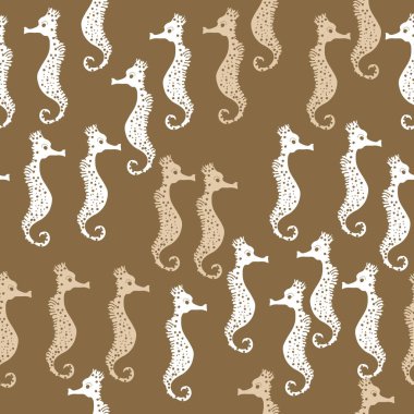 Seahorses desen renkli vektör Illustration