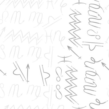 Zodiac Signs Dikişsiz desen. Vektör Illustration