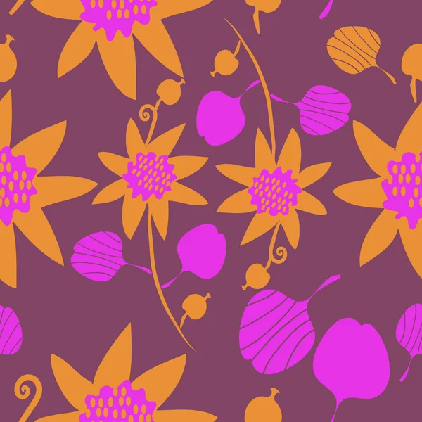 Patrón Floral Sin Costuras Ilustración Vectorial — Vector de stock