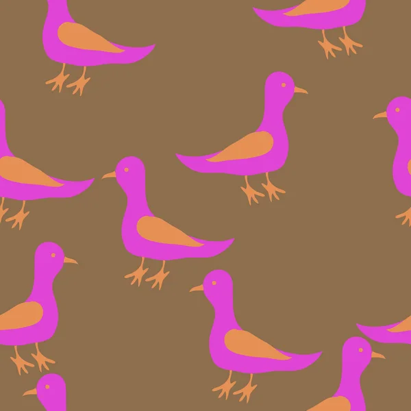 カラフルなシームレスな鳩のパターン 単にベクトルイラスト — ストックベクタ