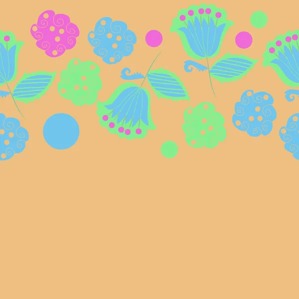 Naadloos Abstract Patroon Met Kleurrijke Bloemen — Stockvector