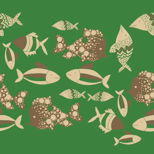 Modèle Sans Couture Avec Des Poissons Colorés Illustration Vectorielle — Image vectorielle