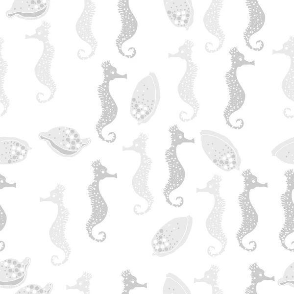 Seamless Marine Pattern Vector Illustration — Stock Vector