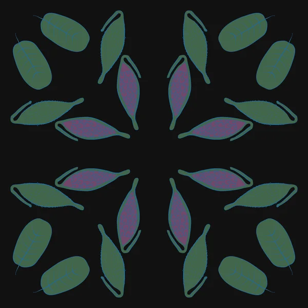 Nahtloses Muster Aus Floralem Motiv Mit Blättern — Stockvektor