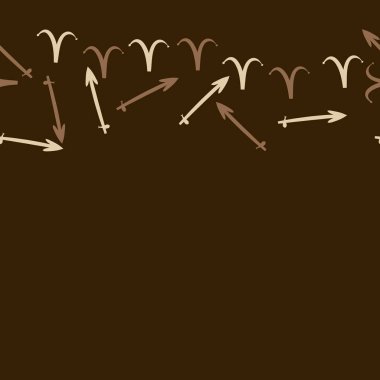 Burçların dikişsiz desen - yay , koç. Vektör çizimi