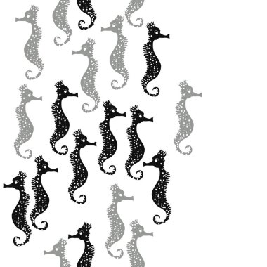 Seahorses desen renkli vektör Illustration
