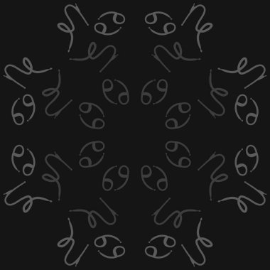 Zodiac Signs Dikişsiz desen. Vektör Illustration
