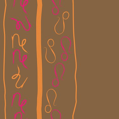 Zodyak işaretleri Dikişsiz desen - aslan, oğlak. Vektör çizimi