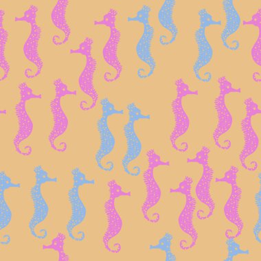 Seahorses desen renkli vektör Illustration