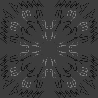 Soyut basit burç süslerinin kusursuz deseni