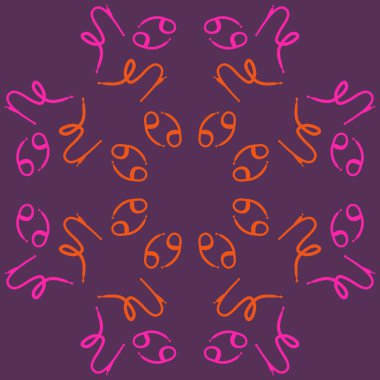Zodiac Signs Dikişsiz desen. Vektör Illustration