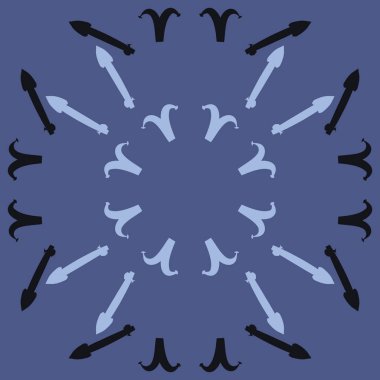 Zodiac Signs-Aries, yay Dikişsiz deseni. Vektör Illustration