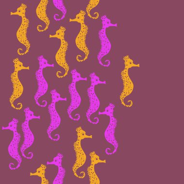 Seahorses desen renkli vektör Illustration
