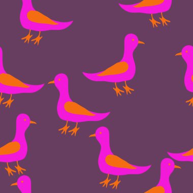 renkli dikişsiz güvercinler desen, sadece vektör illüstrasyon 