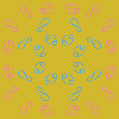 Zodiac Signs, doodle, kopya alanı dairesel desen