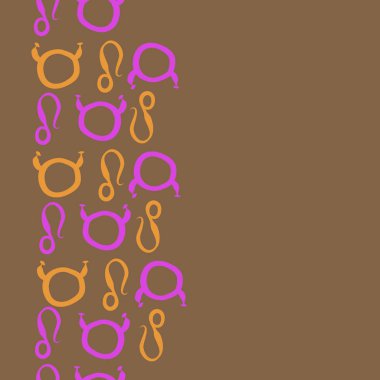 burç burçları ile soyut desen, Boğa ve Aslan burçları vektör illüstrasyon 