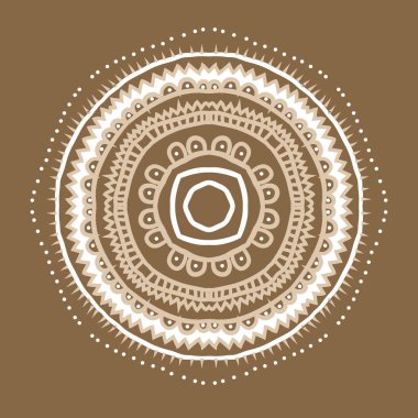 Renkli el çizilmiş motiflerin dairesel dikişsiz deseni