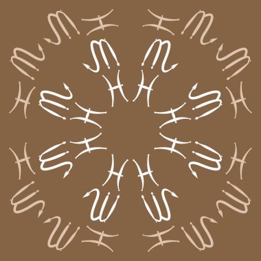 Akrep, oğlak burçlarının dikişsiz deseni. Vektör çizimi