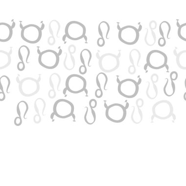 Burç burçları ile dikişsiz soyut desen, Boğa ve Aslan burçları vektör illüstrasyon 