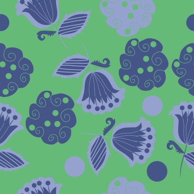 Dikişsiz soyut renkli çiçek deseni