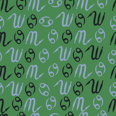 Zodiac Signs Dikişsiz desen. Vektör Illustration