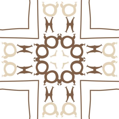 zodyak işaretleri ile kahverengi Dikişsiz soyut desen, Boğa ve İkizler burçları vektör illüstrasyon 