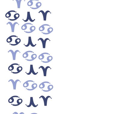 Zodiac Signs Dikişsiz desen. Vektör Illustration