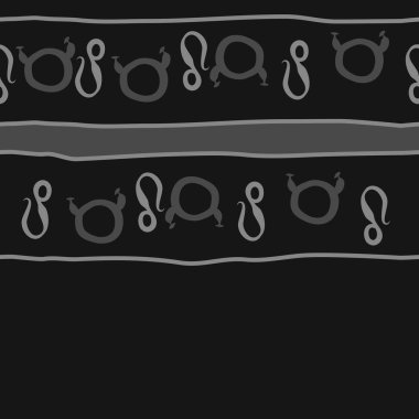 Burç burçları ile dikişsiz soyut desen, Boğa ve Aslan burçları vektör illüstrasyon 