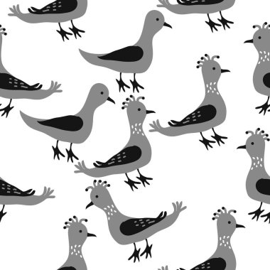kuşlar, vektör çizim ile Seamless Modeli