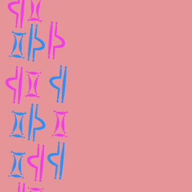 Burçların dikişsiz desen - terazi, İkizler. Vektör çizimi