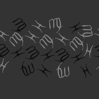 Zodiac Signs Dikişsiz desen. Vektör Illustration