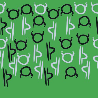 Deniz teması ile soyut desen - denizatları ve yıldızlar, vektör illüstrasyon