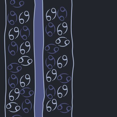 Zodiac Signs Dikişsiz desen. Vektör Illustration