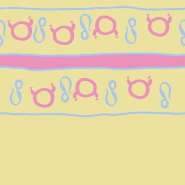 Burç burçları ile dikişsiz soyut desen, Boğa ve Aslan burçları vektör illüstrasyon 