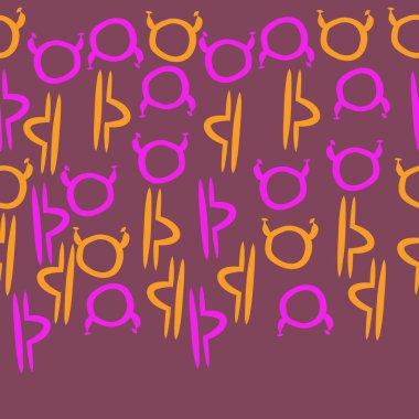 Terazi ve Boğa burçları parlak renkli dikişsiz desen, kopya alanı