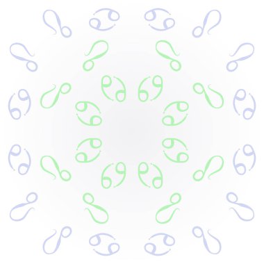 Zodiac Signs, doodle, kopya alanı dairesel desen