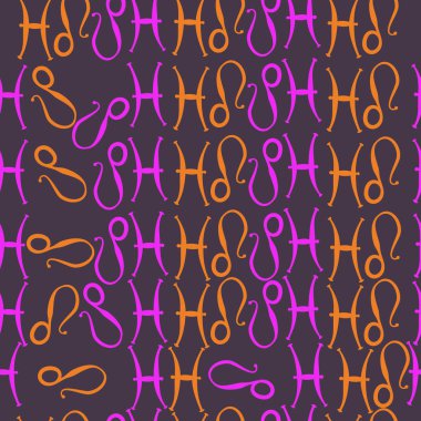 Zodyak işaretleri Dikişsiz desen - balık, aslan. Vektör çizimi