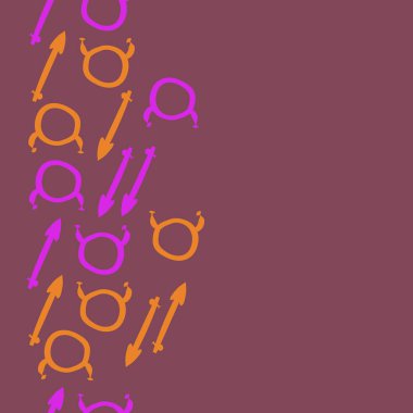 Burçların dikişsiz desen - terazi, yay. Vektör çizimi