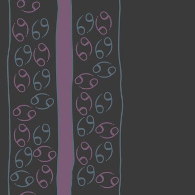 Zodiac Signs Dikişsiz desen. Vektör Illustration