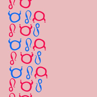 burç burçları ile soyut desen, Boğa ve Aslan burçları vektör illüstrasyon 