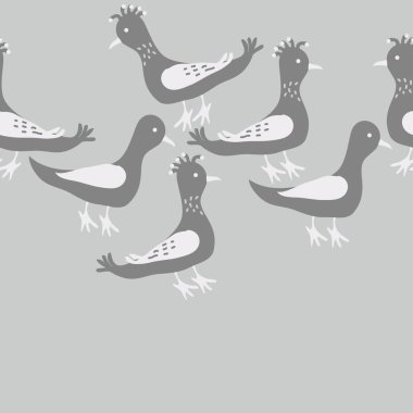 kuşlar, vektör çizim ile Seamless Modeli